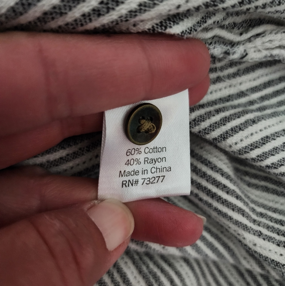 Sonoma gray stripe gauze popover size mp - Picture 7 of 8